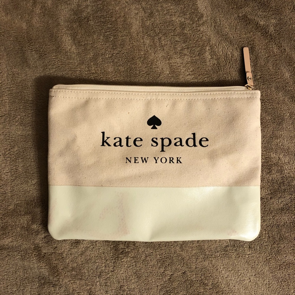 Kate Spade Cream and Light Pink Zipper Bag